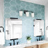 3-Light Black Bathroom Vanity Light Fixture with Milk Glass Shade